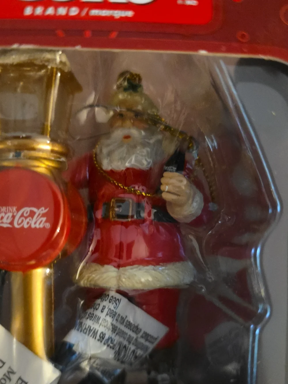 Coke Illuminated Red Santa Ornament - Coca Cola Holiday Collectible